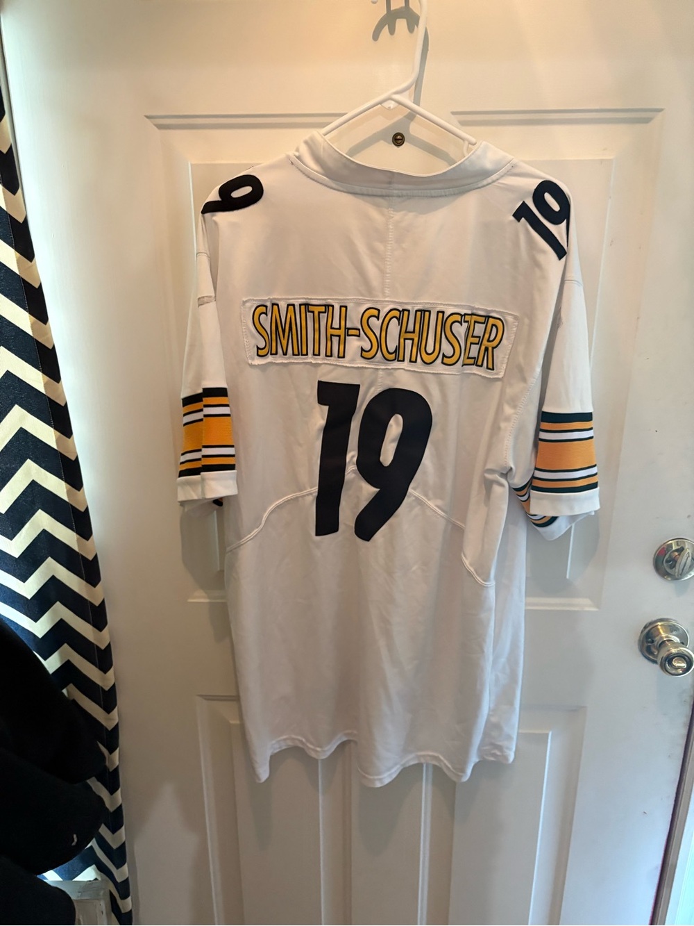 Men’s White Football Jersey with Yellow & Black Accents - Smith-Schuster #19